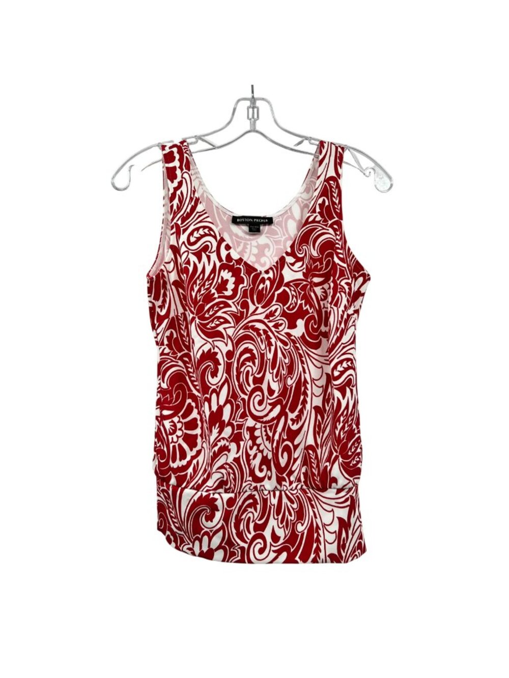 Boston Proper Paisley Tank Top Red/White Womens Size XXS